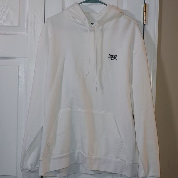 Everlast  White  Sweatshirt  Hoodie  fleece lined Sz L - Picture 1 of 5